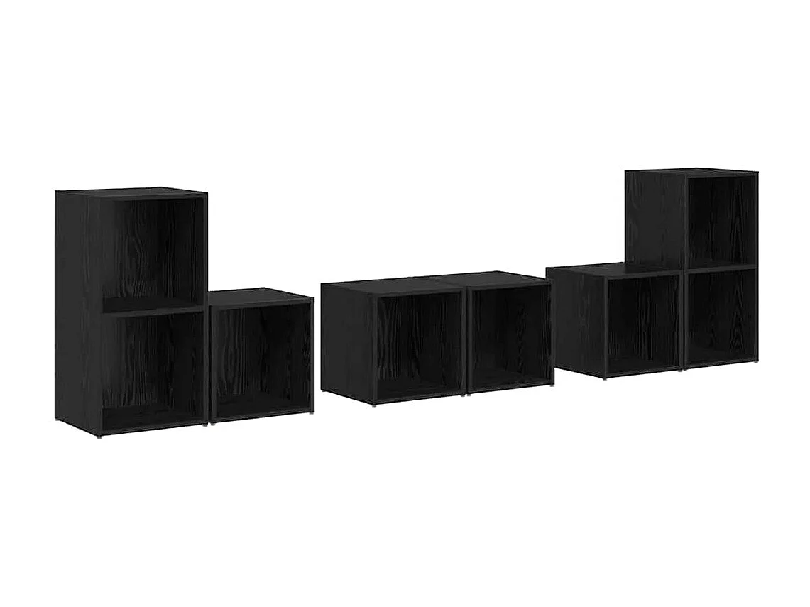 Set di mobili TV da 6 pezzi in rovere nero 37 x 35 x 72 cm