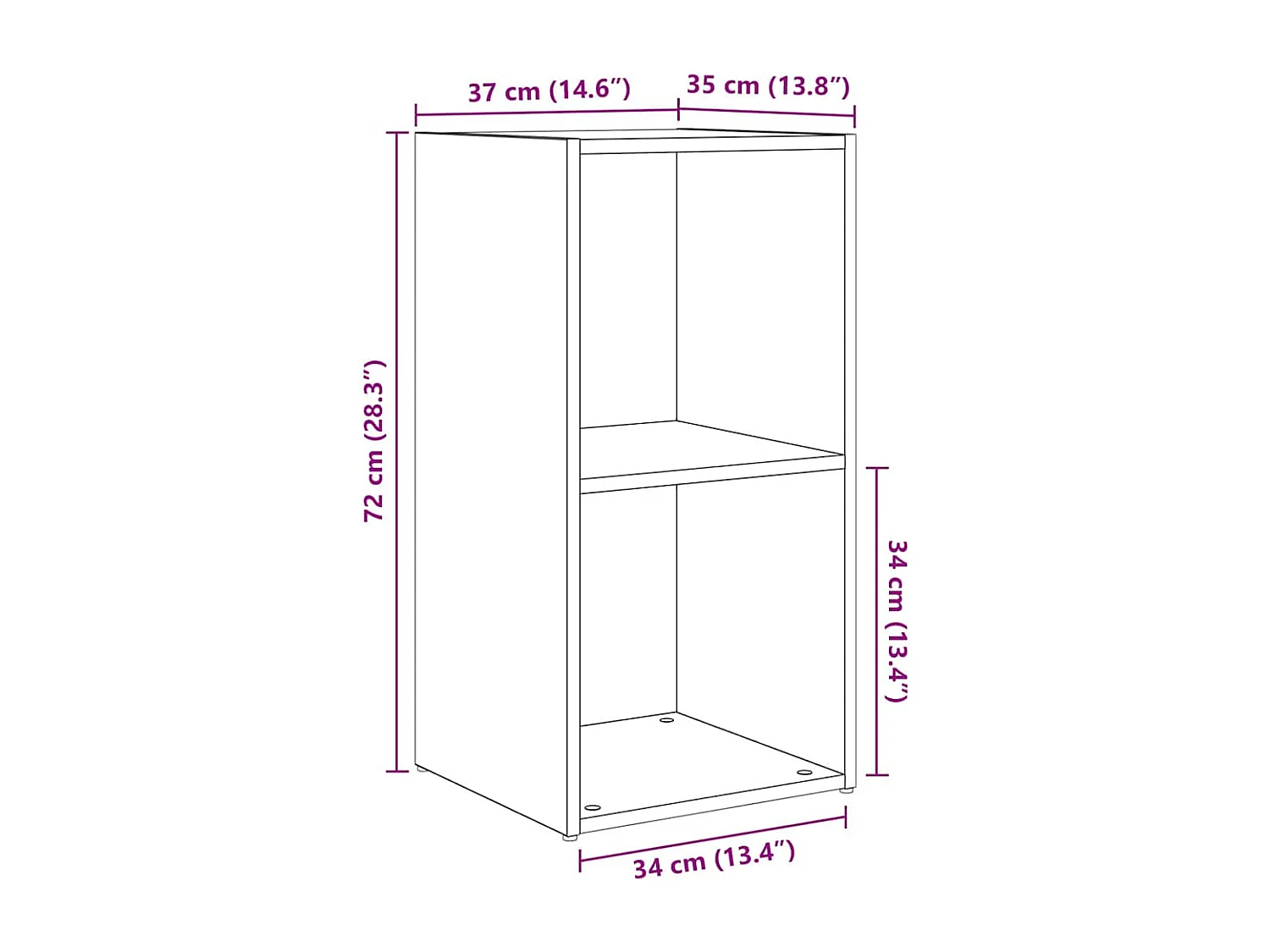 Set di mobili TV da 6 pezzi in rovere nero 37 x 35 x 72 cm