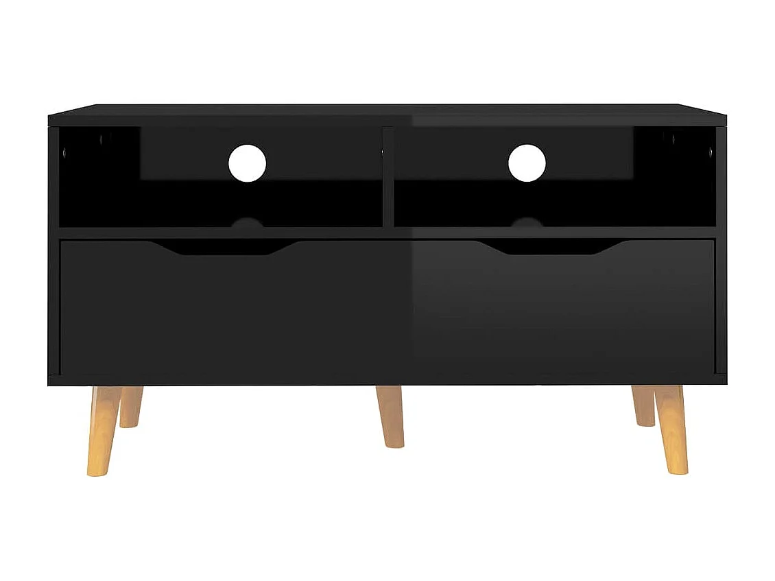Glänzend schwarzer TV-Schrank 90x40x48,5 cm Holzwerkstoff