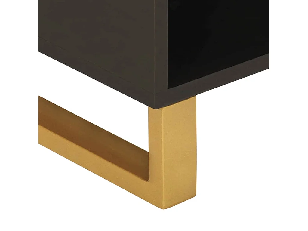 Bruin en zwart tv-meubel 80x33,5x46 cm massief mangohout