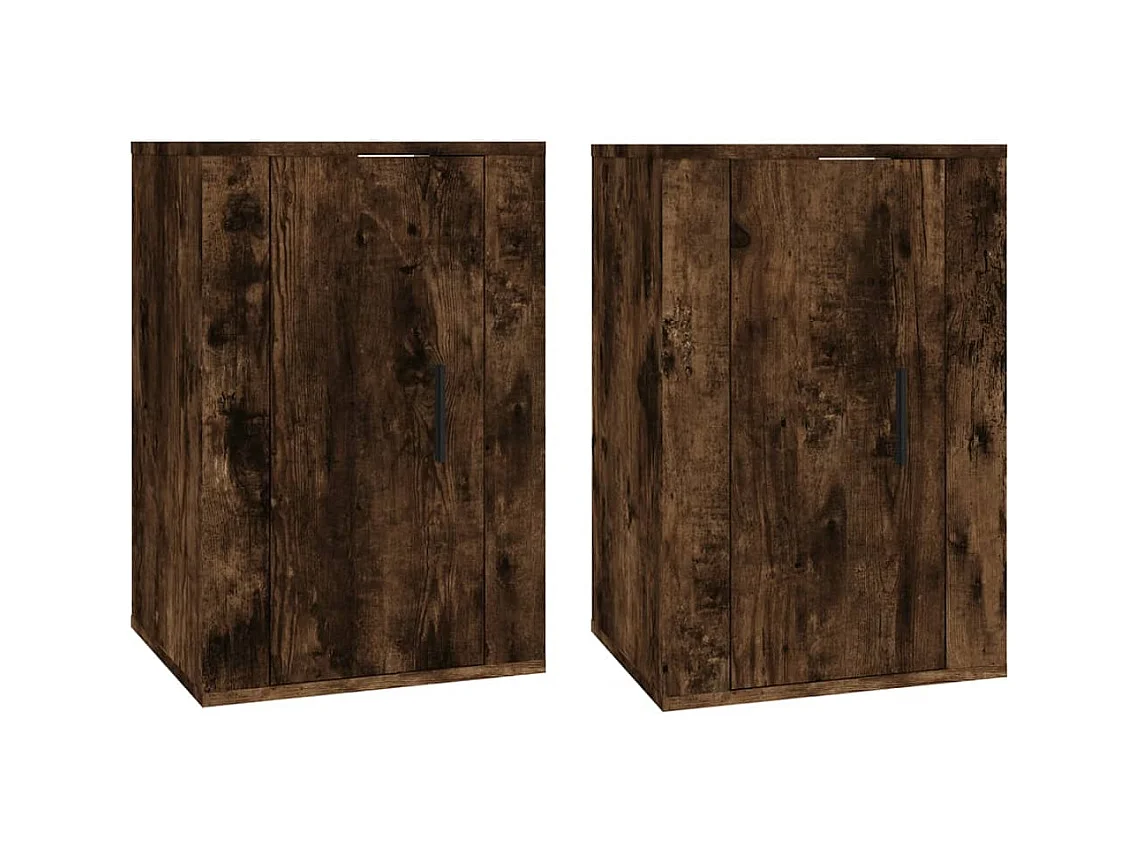 Mobili TV da parete 2 pezzi, rovere affumicato, 40x34,5x60 cm