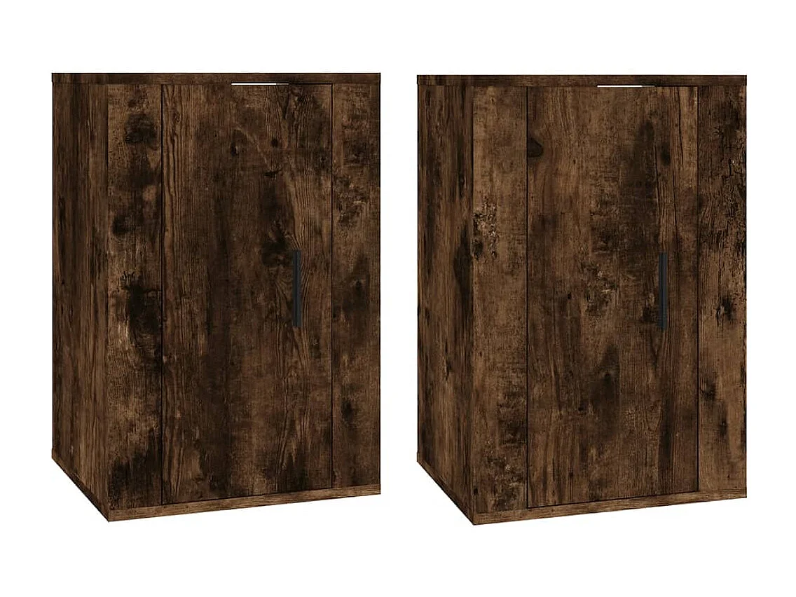 Meubles TV muraux 2 pcs Chêne fumé 40x34,5x60 cm