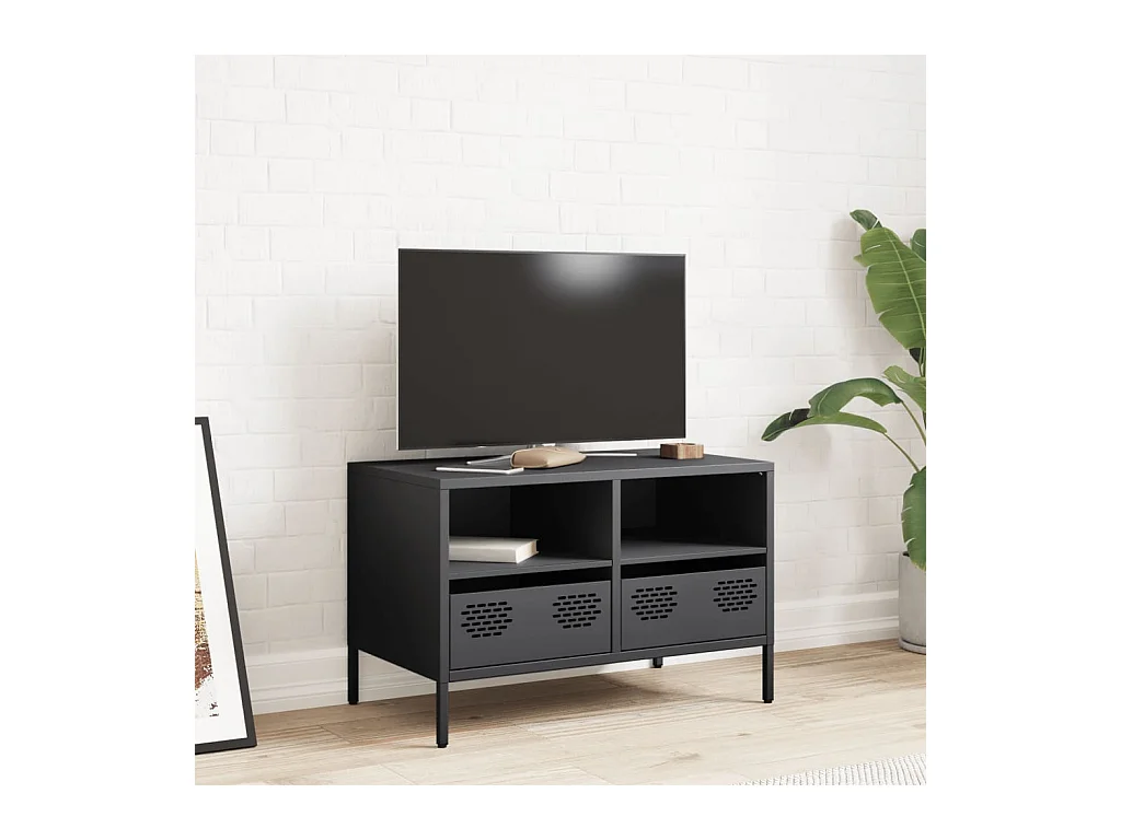 Mobile porta TV antracite 68x39x43,5 cm acciaio laminato a freddo