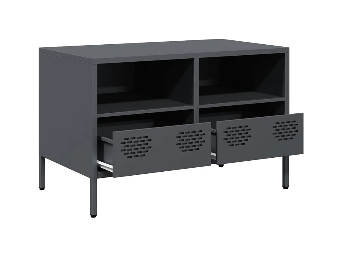 Mobile porta TV antracite 68x39x43,5 cm acciaio laminato a freddo