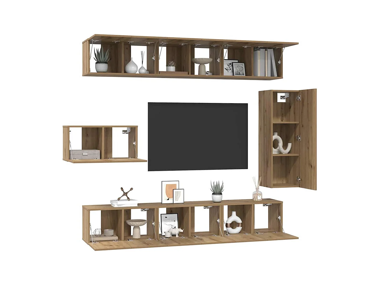 Ensemble meuble TV 8 pcs chêne artisanal 30,5 x 30 x 90 cm
