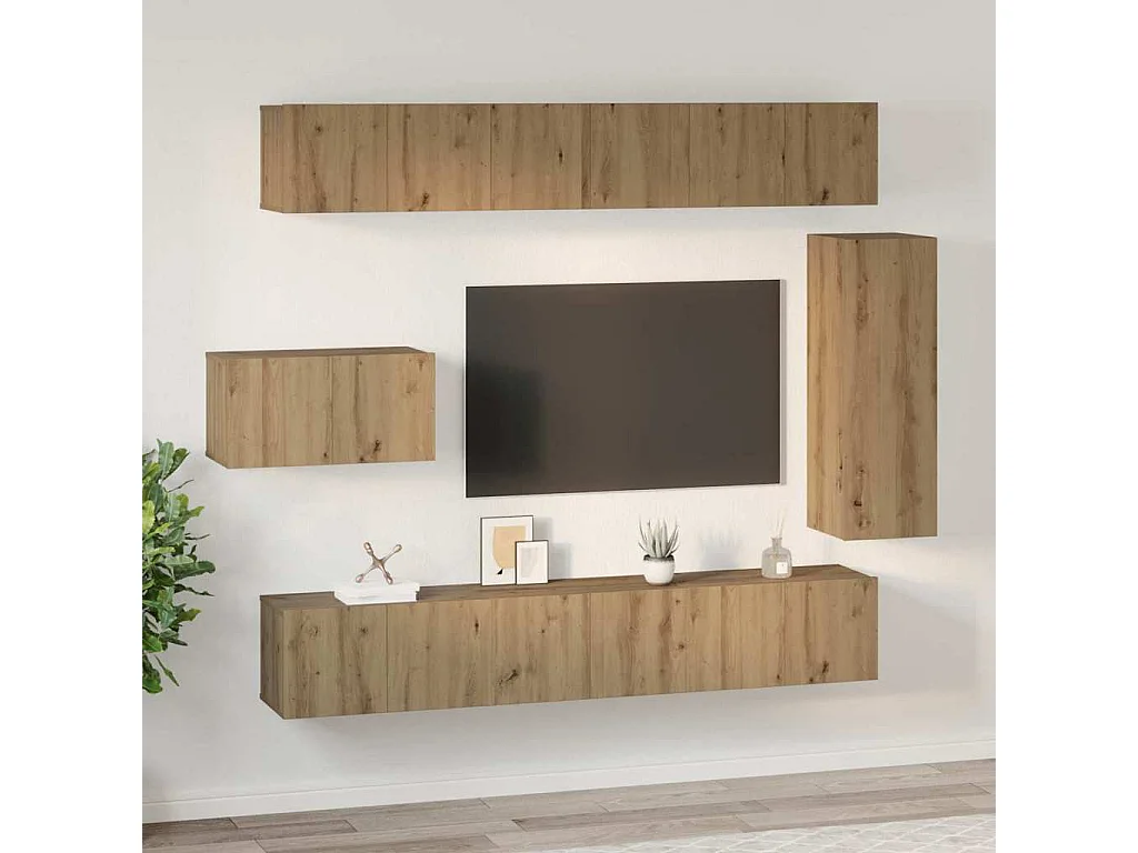 Ensemble meuble TV 8 pcs chêne artisanal 30,5 x 30 x 90 cm