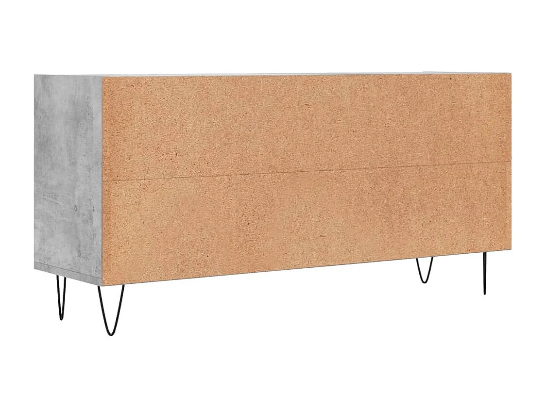Meuble TV gris béton 103,5x30x50 cm bois d'ingénierie