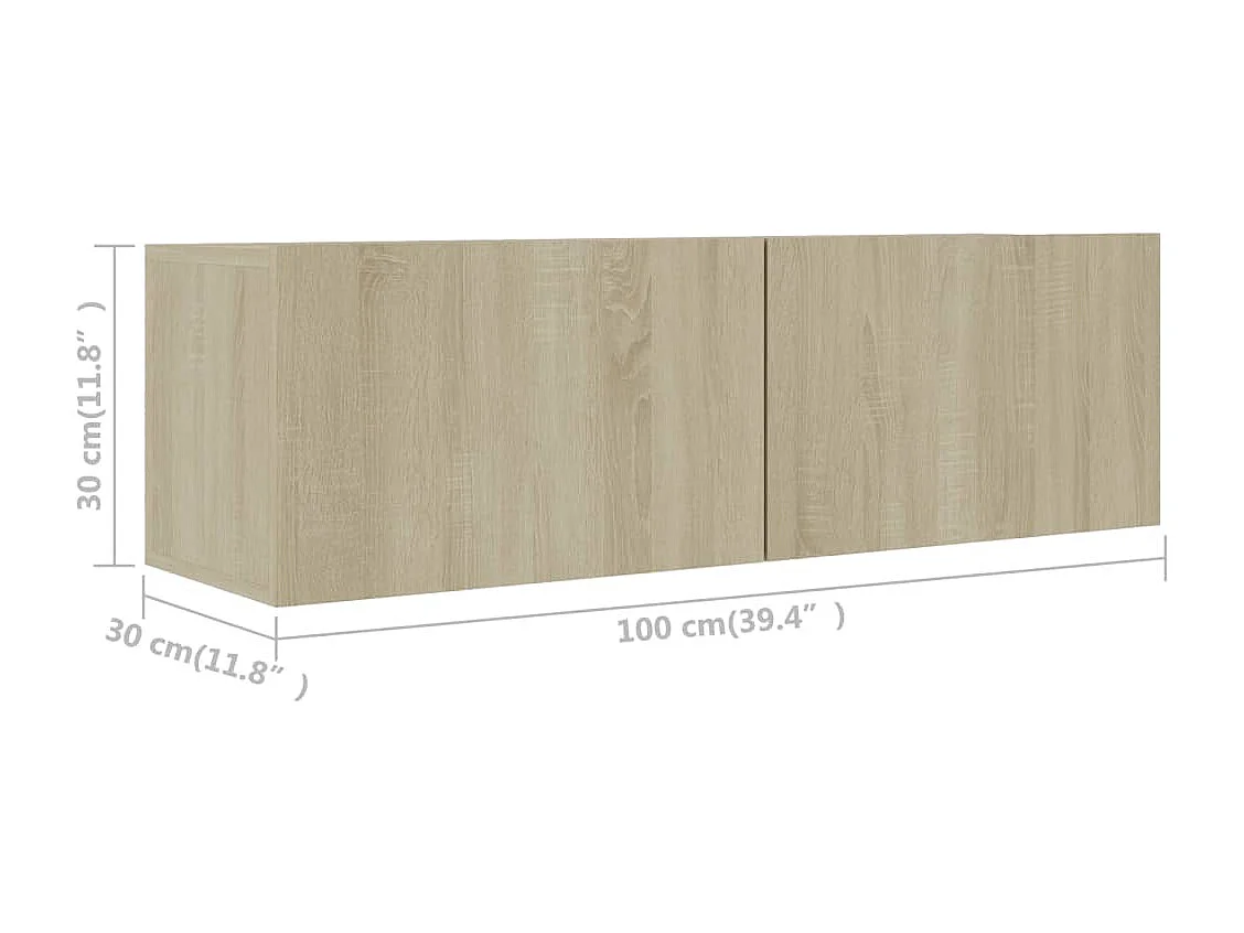 Set di mobili TV da 2 pezzi in legno ingegnerizzato Sonoma Oak