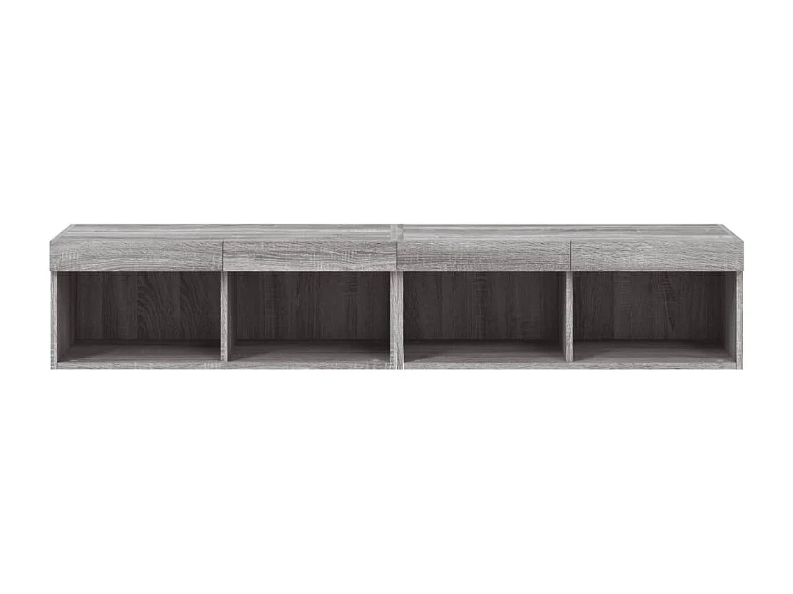 Muebles de TV con luces LED 2 piezas gris sonoma 80x30x30 cm