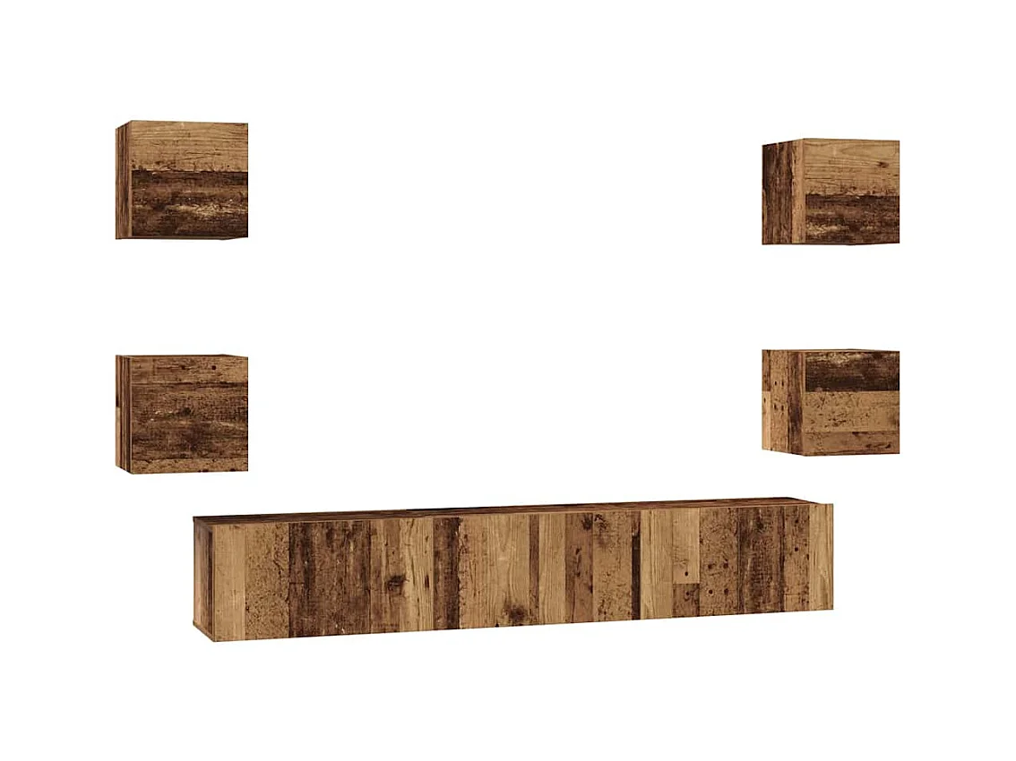 Ensemble meuble TV 7 pcs Bois ancien 60 x 30 x 30 cm