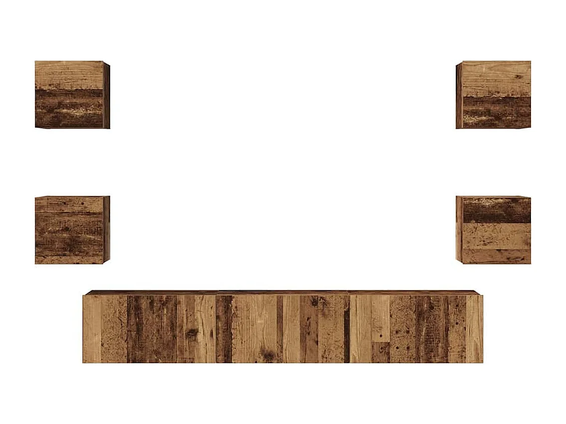 Ensemble meuble TV 7 pcs Bois ancien 60 x 30 x 30 cm