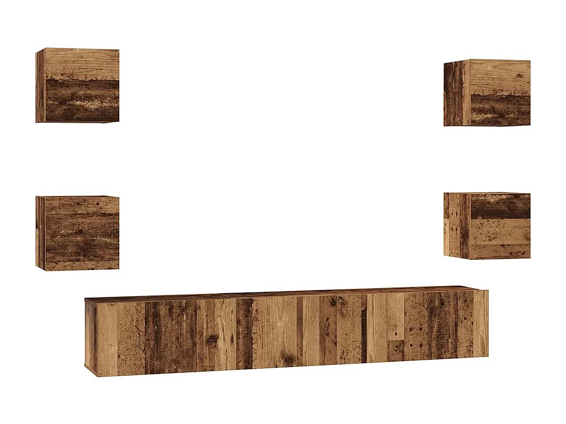 Ensemble meuble TV 7 pcs Bois ancien 60 x 30 x 30 cm