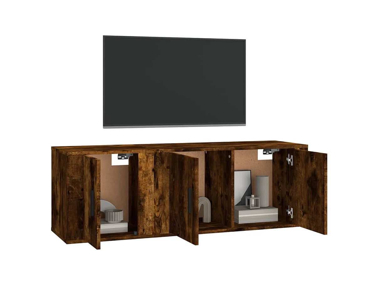 Ensemble de meubles TV 2 pcs Chêne fumé Bois d'ingénierie