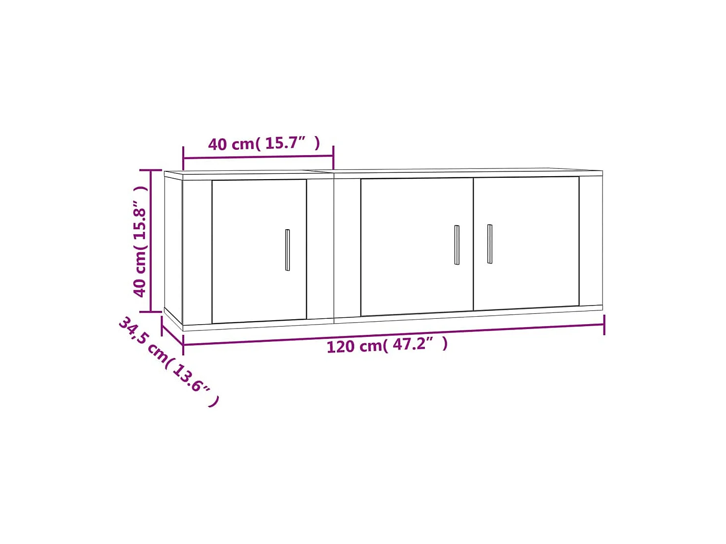 Ensemble de meubles TV 2 pcs Chêne fumé Bois d'ingénierie