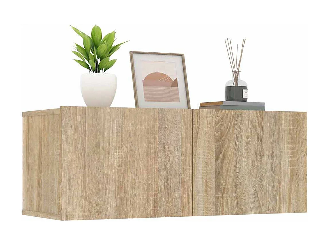 Mobile TV 2 pezzi rovere sonoma 80x30x30 cm legno ingegnerizzato