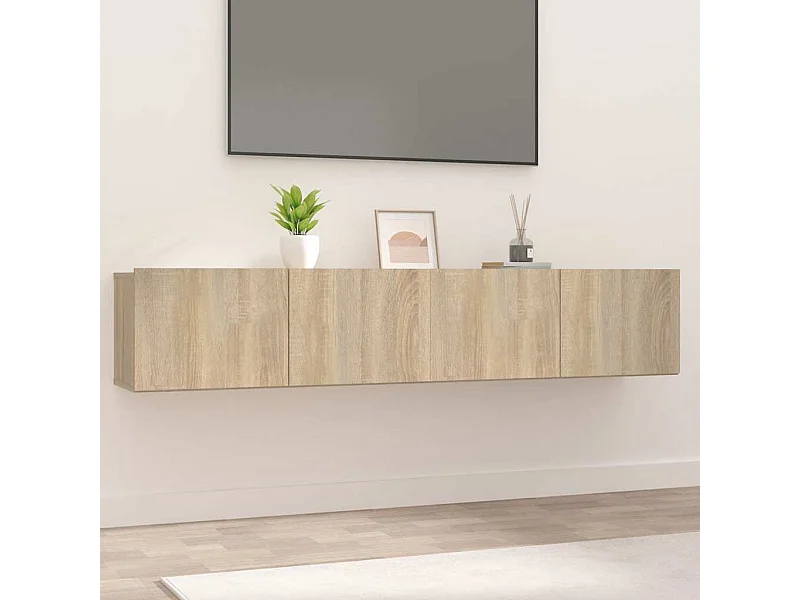 Mobile TV 2 pezzi rovere sonoma 80x30x30 cm legno ingegnerizzato