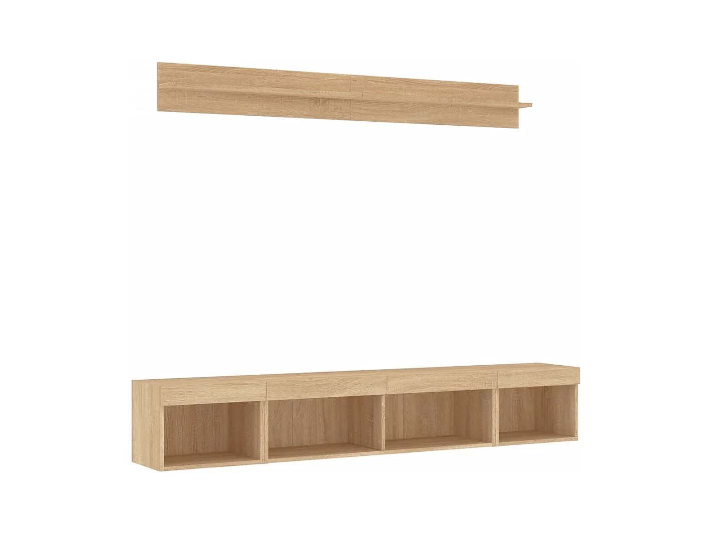TV-wandmeubels met LED 5 stuks Sonoma eiken bewerkt hout