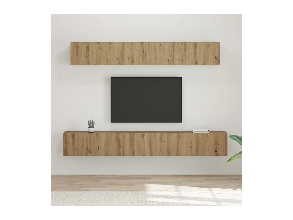 Ensemble de meubles TV Montage mural 5 pcs chêne artisanal