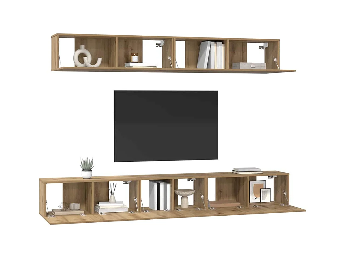 Ensemble de meubles TV Montage mural 5 pcs chêne artisanal
