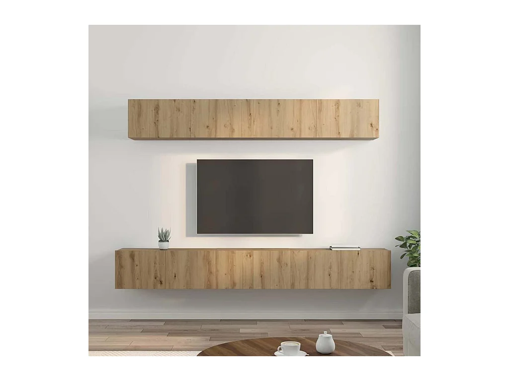 Ensemble de meubles TV Montage mural 5 pcs chêne artisanal