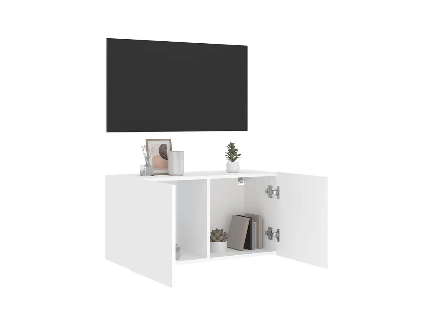 Mueble de TV de pared blanco 80x30x41 cm