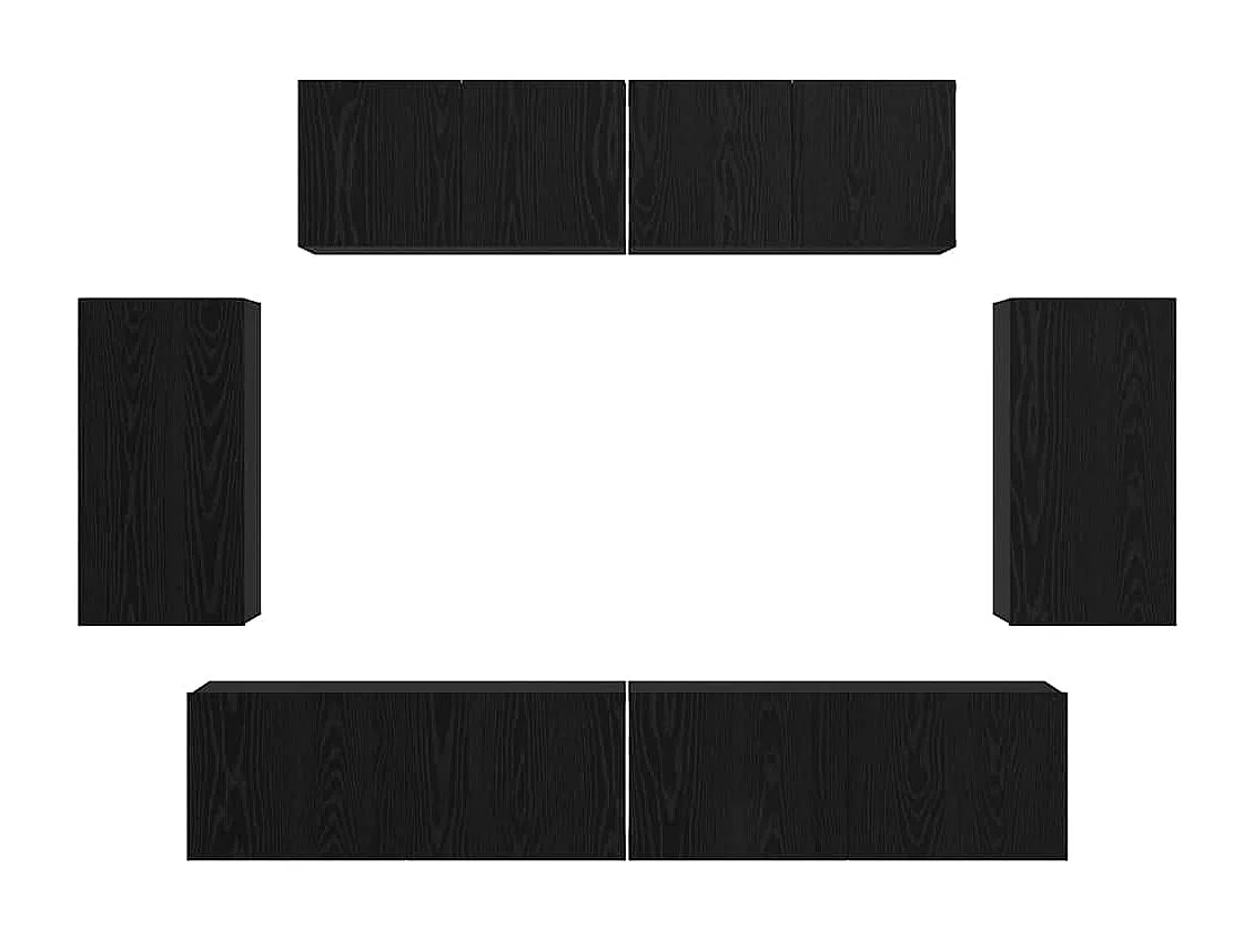 Ensemble meuble TV 6 pcs Chêne noir 80 x 30 x 30 cm