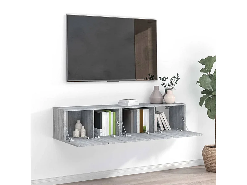 Ensemble de meubles TV 2 pcs Sonoma gris Bois d'ingénierie