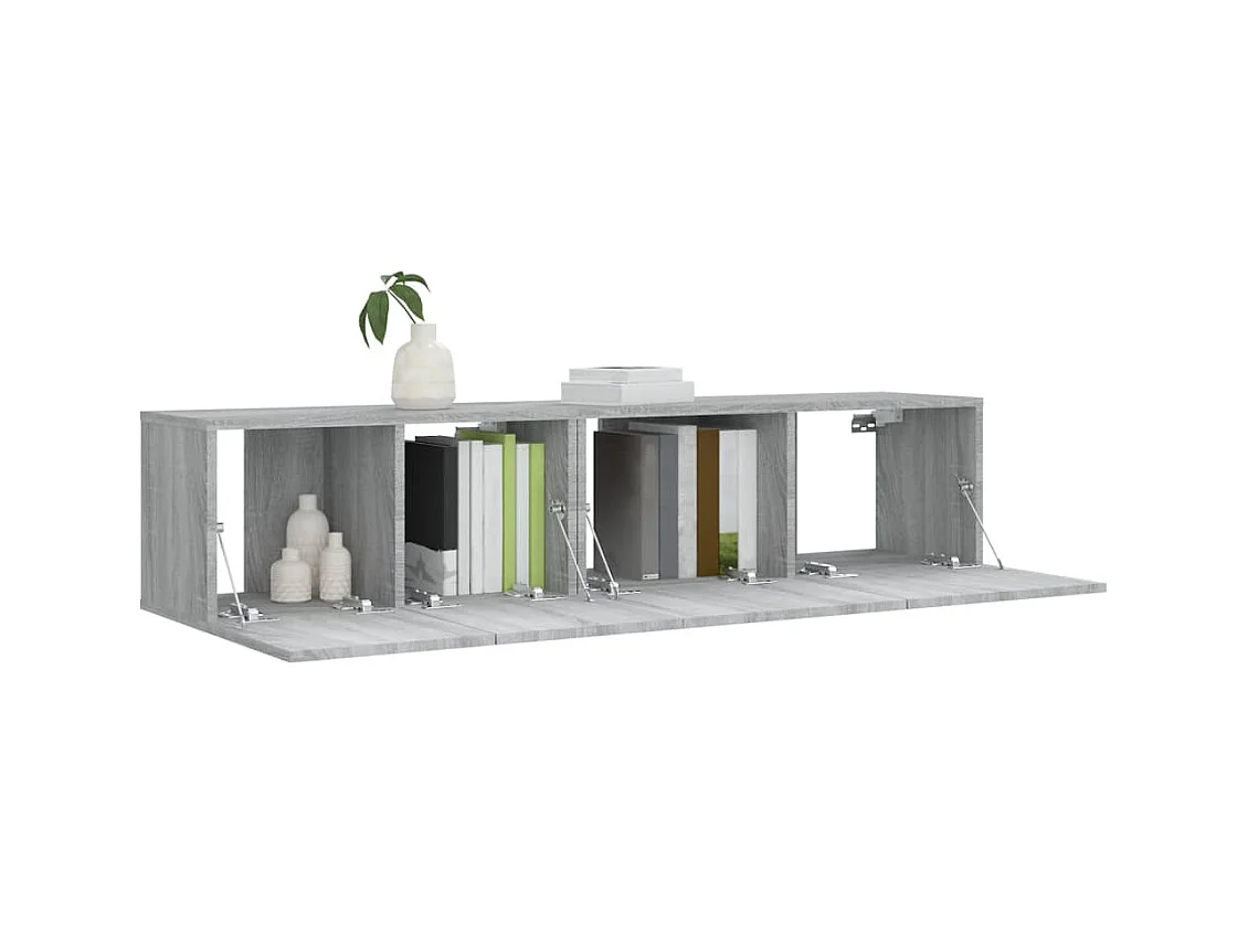 Set di mobili TV Sonoma Gray in legno ingegnerizzato, 2 pezzi