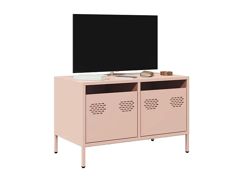 Mobile porta TV rosa 68x39x43,5 cm in acciaio laminato a freddo