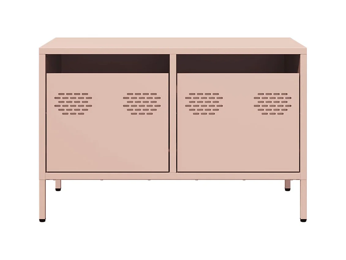 Meuble TV rose 68x39x43,5 cm acier laminé à froid