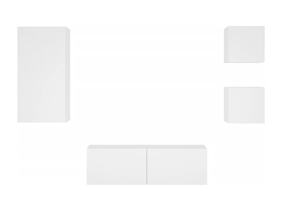 Meuble TV muraux 4 pcs avec lumières LED blanc