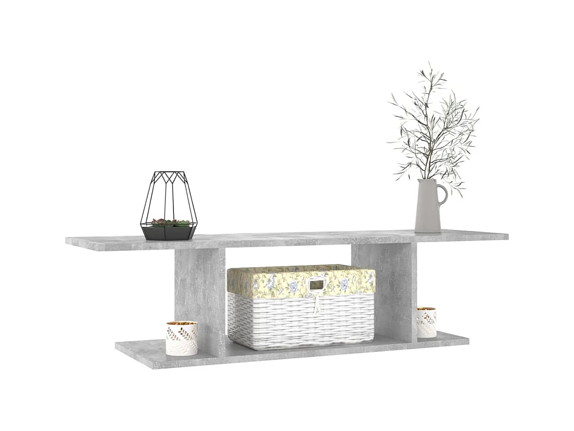 Betongrijs wandmeubel voor tv 103x30x26,5 cm