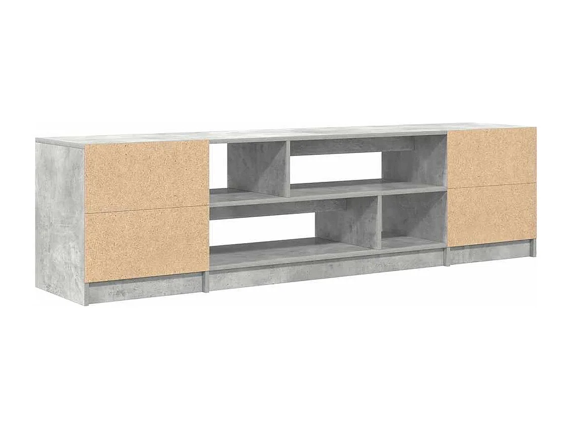 Meuble TV gris béton 188,5x41x50 cm bois d'ingénierie