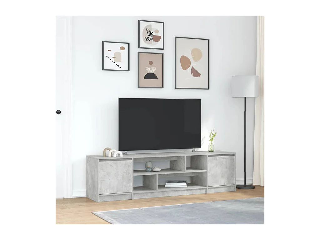 Betongrauer TV-Schrank 188,5 x 41 x 50 cm Holzwerkstoff