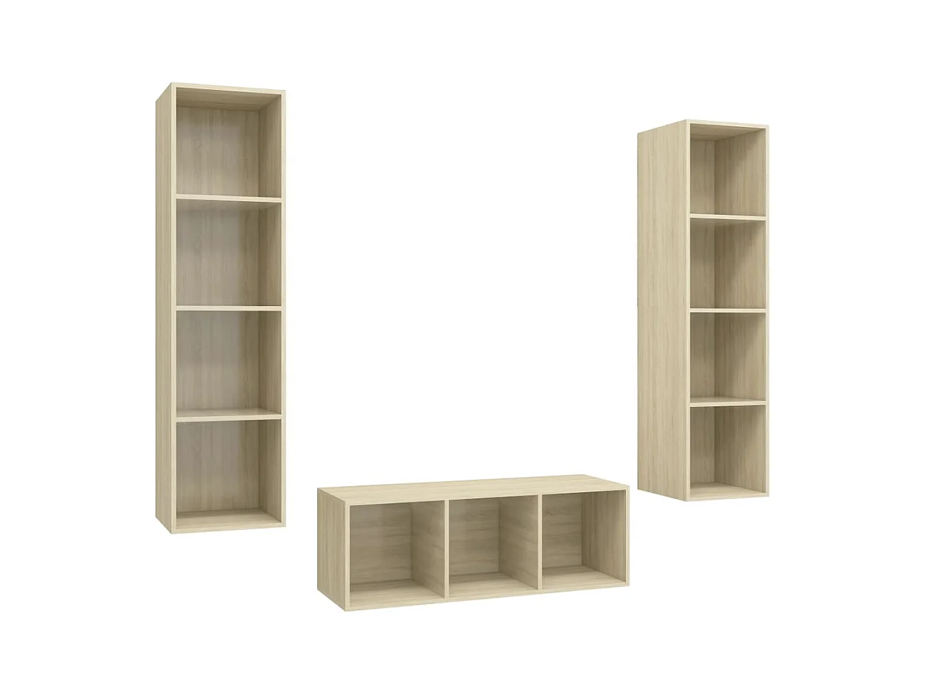 Set di mobili TV da 3 pezzi in legno ingegnerizzato Sonoma Oak