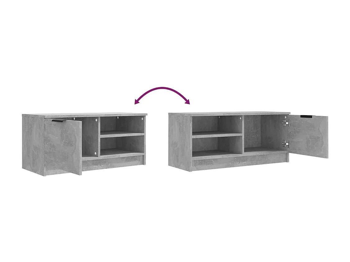 Meubles TV 2 pcs Gris béton 80x35x36,5 cm Bois d'ingénierie