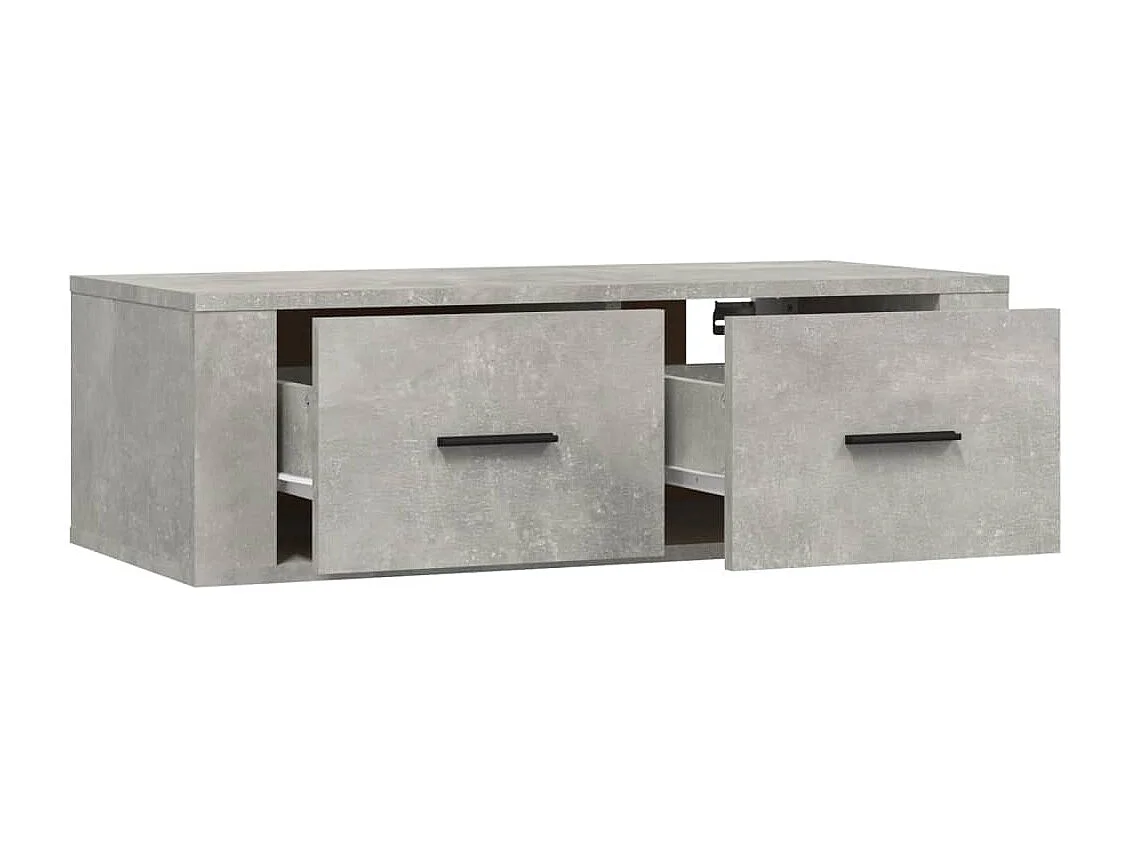 Mobile TV da parete grigio cemento 80x36x25 cm in legno ingegnerizzato
