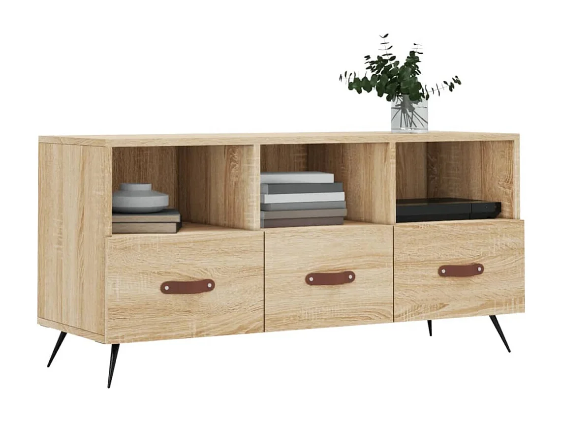 Mobile TV in rovere Sonoma 102x36x50 cm in legno ingegnerizzato