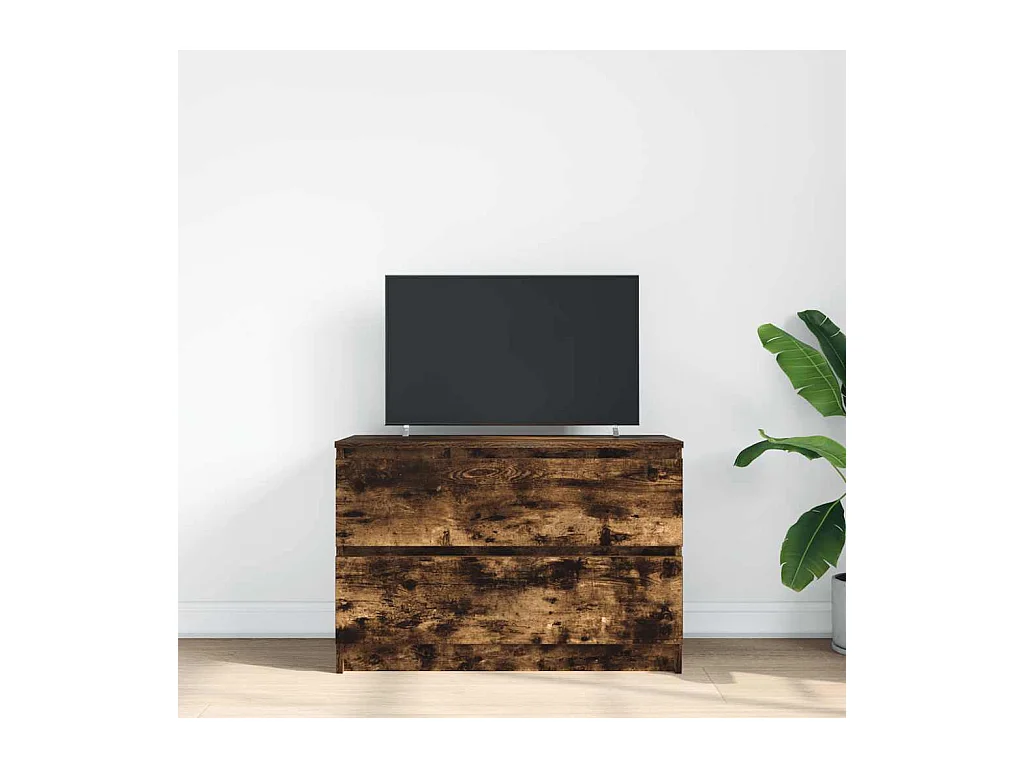 Mobile TV in rovere affumicato 80x35x54 cm in legno ingegnerizzato
