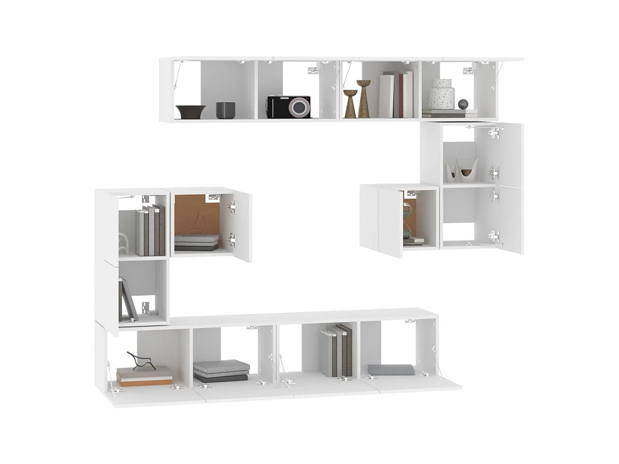 Mobile TV bianco da parete in legno ingegnerizzato