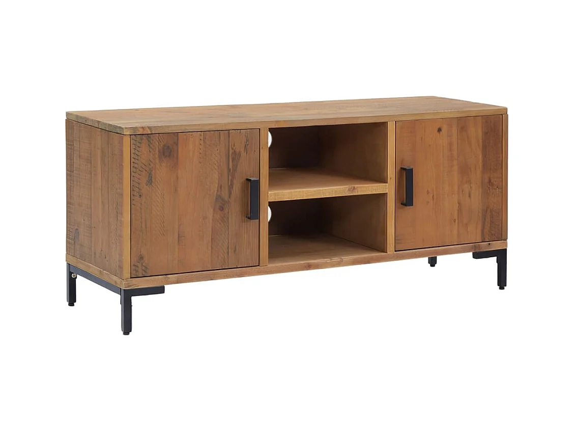 Meuble TV Marron 110x35x48 cm Bois de pin massif