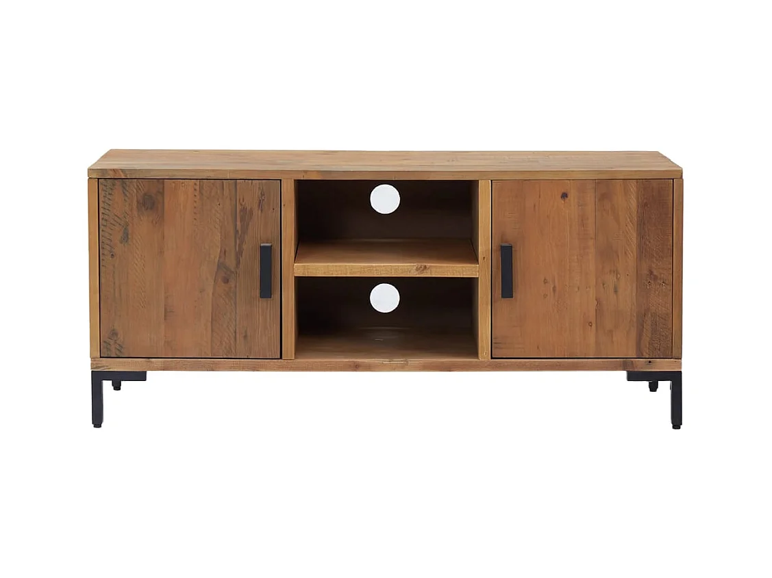 Meuble TV Marron 110x35x48 cm Bois de pin massif