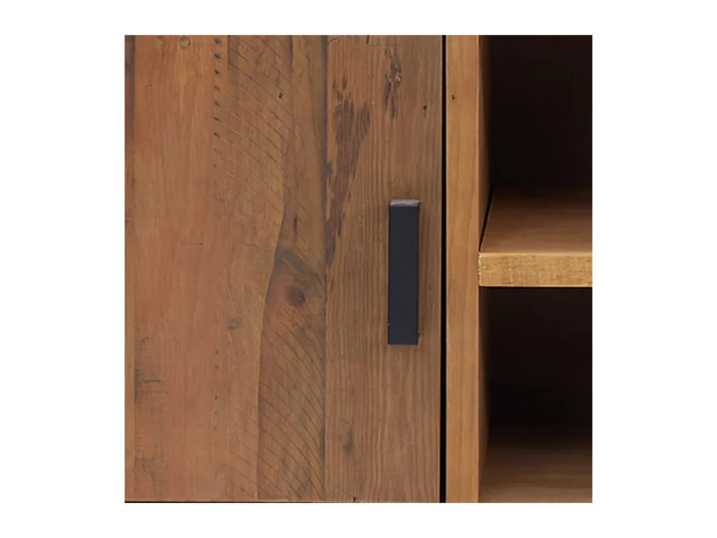 Meuble TV Marron 110x35x48 cm Bois de pin massif