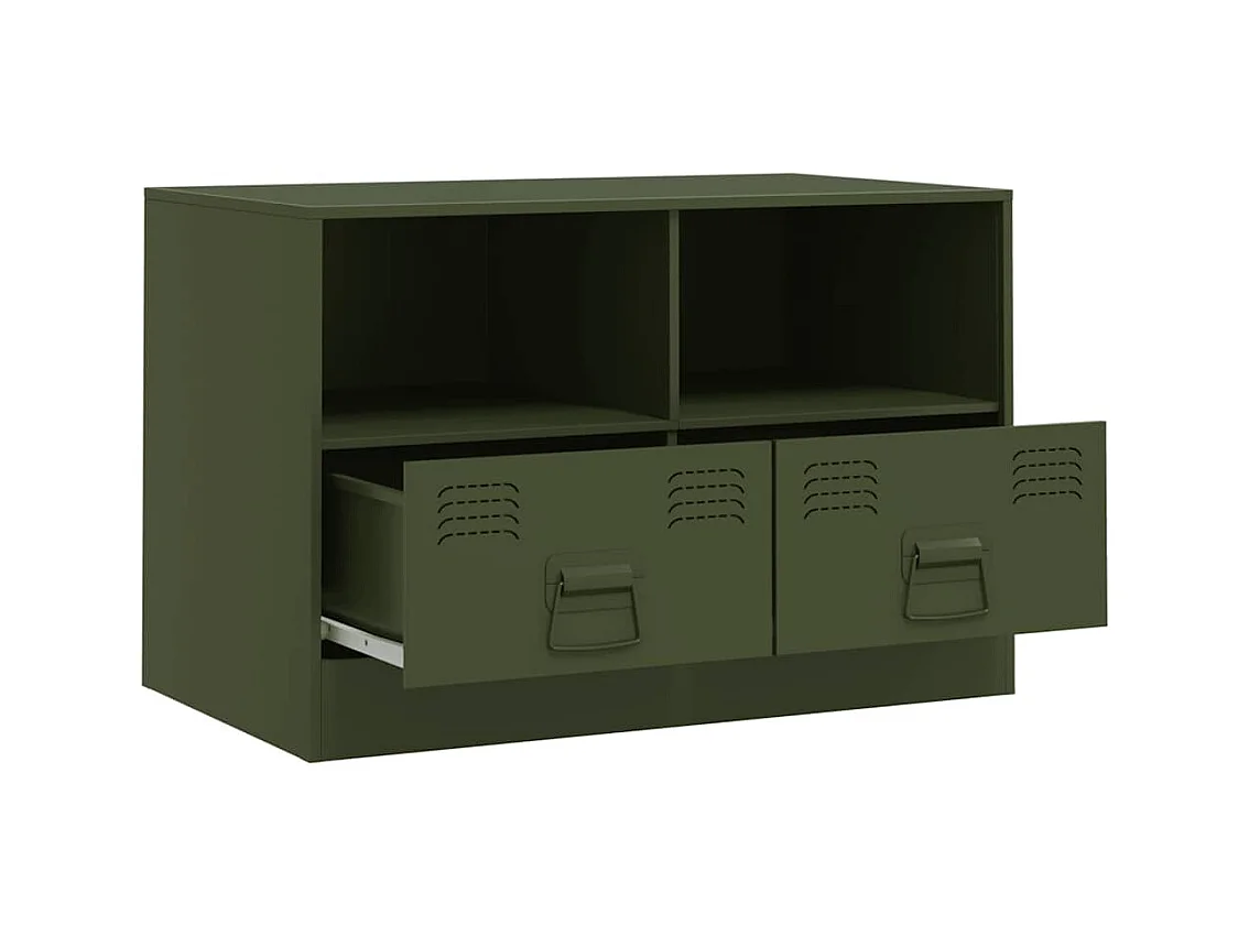 TV-kast 2 stuks olijfgroen 67x39x44 cm staal