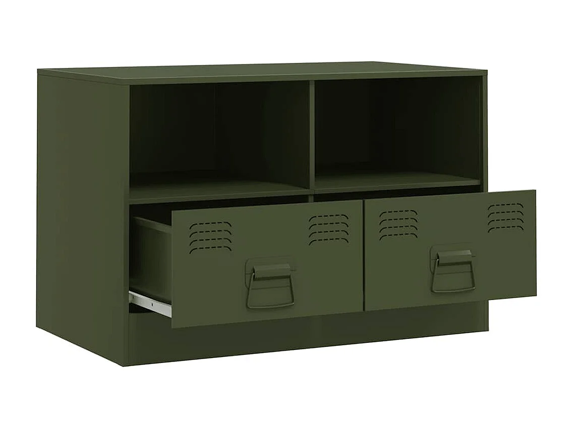 Meubles TV 2 pcs vert olive 67x39x44 cm acier