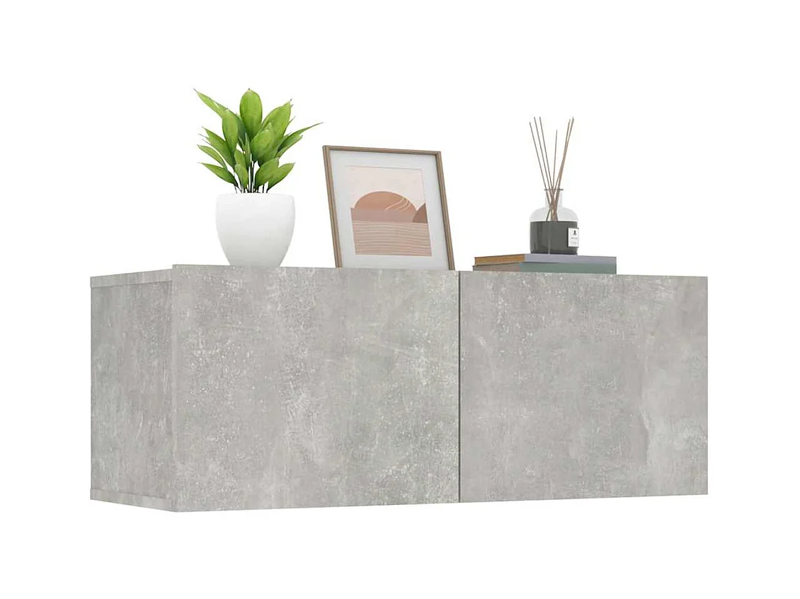 Meubles TV 2 pcs gris béton 80x30x30 cm bois d'ingénierie