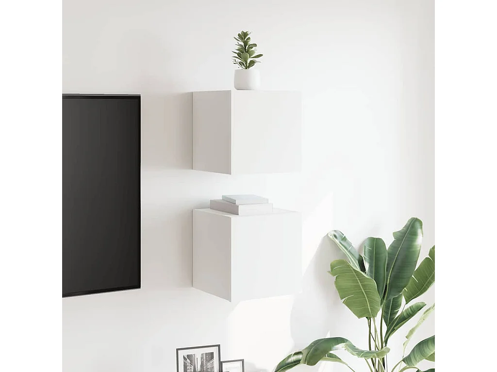 Meubles TV muraux 2 pcs Blanc 30,5x30x30 cm