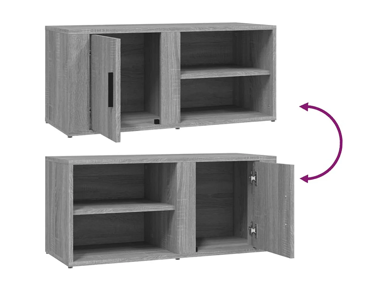 TV-Schrank 2-tlg. Sonoma grau 80x31,5x36 cm Holzwerkstoff