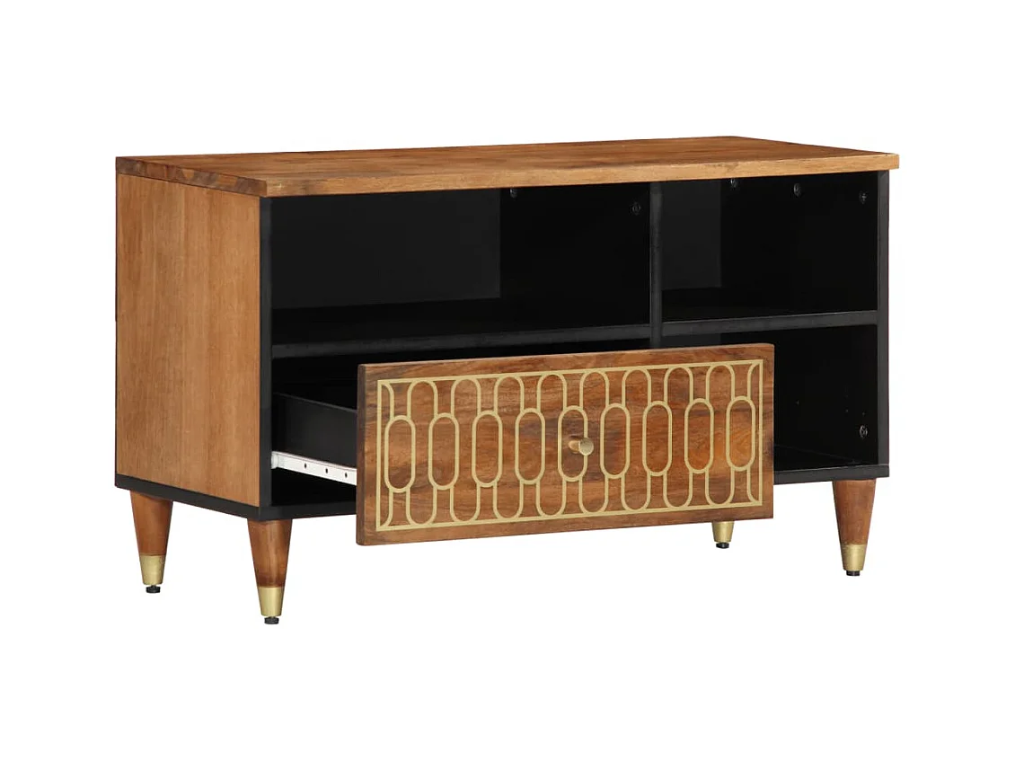 Mueble de TV 80x33x46 cm madera maciza de mango