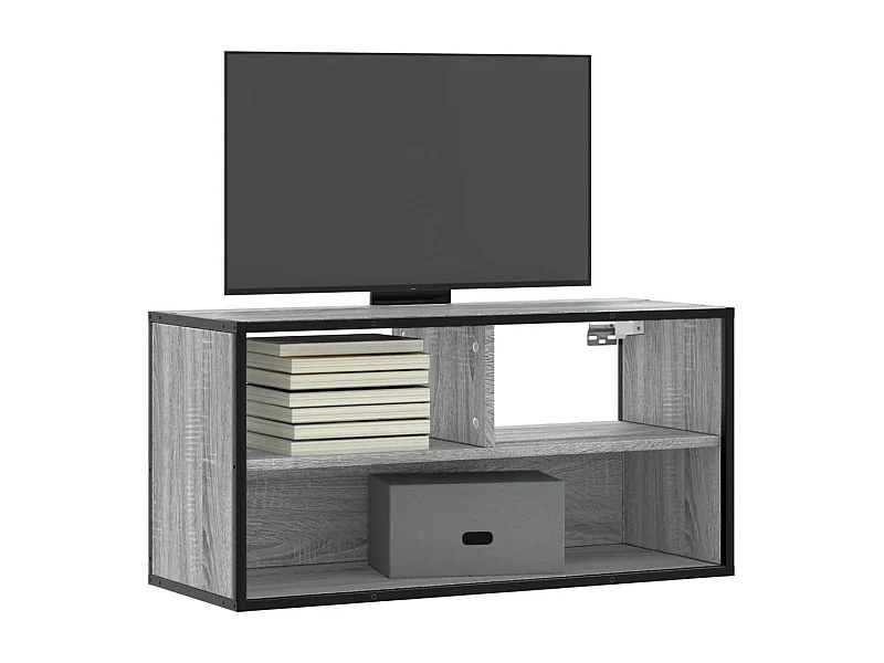 Meuble TV sonoma gris 80x31x39,5 cm bois d'ingénierie et métal